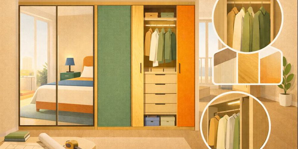 Как выбрать шкаф-купе в спальню: планировка, фасады и подсветка