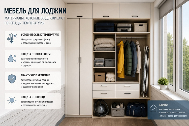 Мебель для лоджии: материалы, которые выдерживают перепады температур