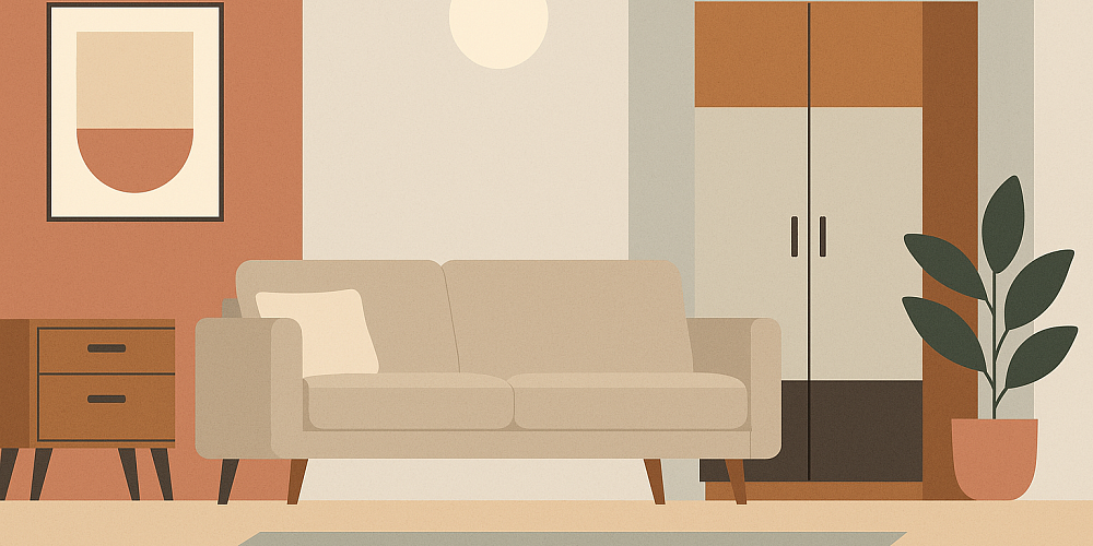 Сочетание цветов в интерьере: как подобрать мебель под стены и пол