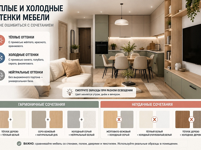 Тёплые и холодные оттенки мебели: как не ошибиться с сочетанием