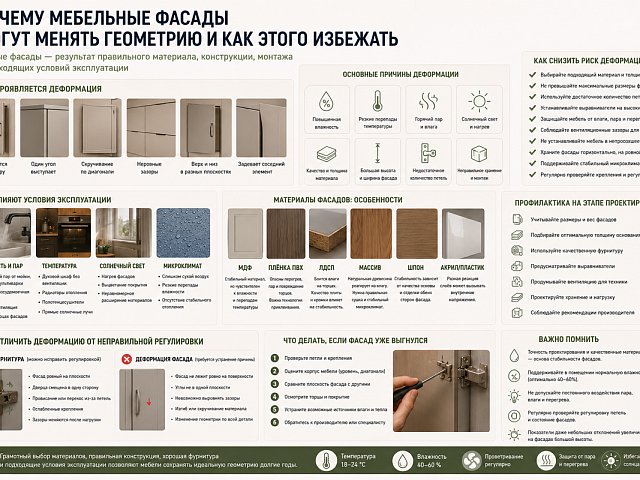 Почему мебельные фасады могут менять геометрию и как этого избежать