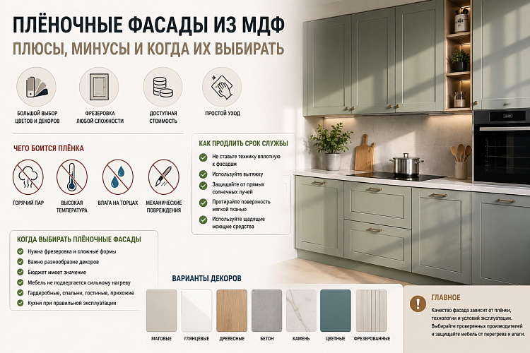 Плёночные фасады из МДФ: когда это практичное решение, а когда лучше отказаться