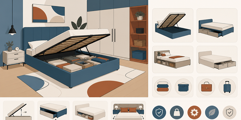 Кровати с системой хранения: как выбрать практичное решение